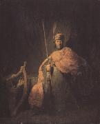 REMBRANDT Harmenszoon van Rijn David playing the Harp for aul (mk330 France oil painting artist